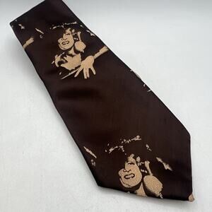Vtg Liebert Brown Gold Woman Silhouette Neck Tie Pop Art Zoot Suit 40s 70s